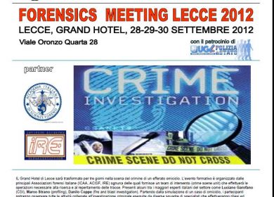 FORENSICS MEETING. Lecce, 28-29-30 settembre 2012