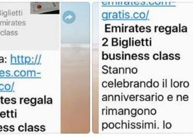 finti regali di biglietti gratis per voli aerei