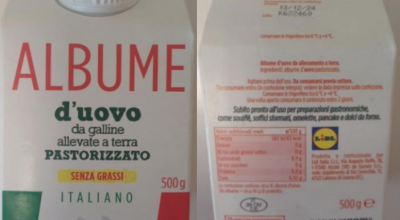 Presenza di Salmonella, richiamato lotto di albume d’uovo da galline allevate a terra pastorizzato a marchio Lidl