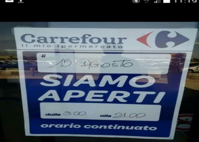 carrefour apertura ferragosto 2016