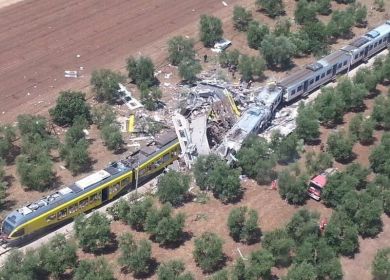 scontro treni dall'alto