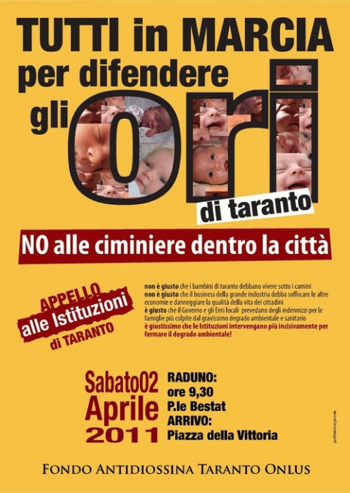 GRANDE MANIFESTAZIONE "SALVIAMO I BAMBINI DI TARANTO" 