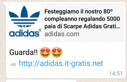 finto regalo adidas