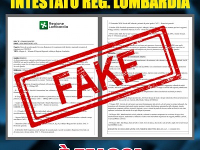 Fase 2 “Emergenza Coronavirus” e fake news. Regione Lombardia: Falso accordo quadro.