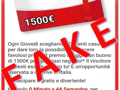 Le truffe online non si fermano. Altro finto buono da 1500 euro di Coop. 