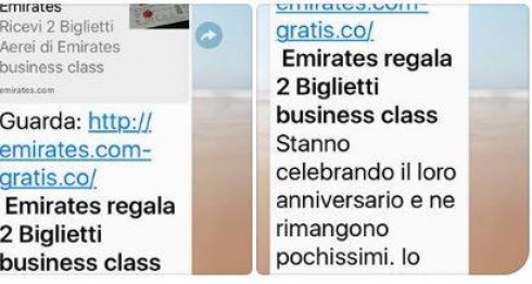 finti regali di biglietti gratis per voli aerei