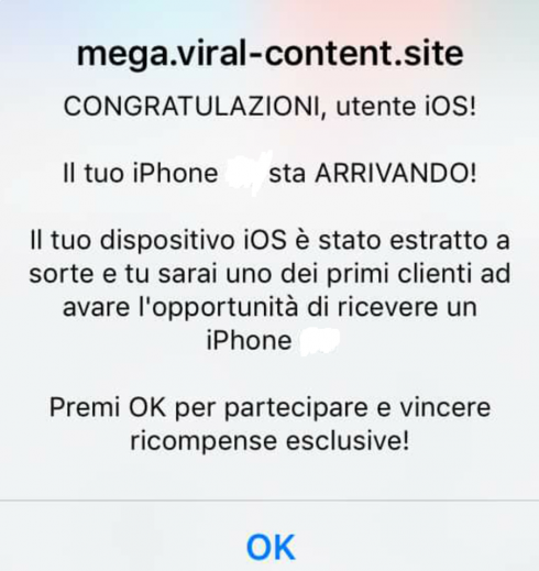 Truffe online. Se premi “ok” altro che Iphone in regalo