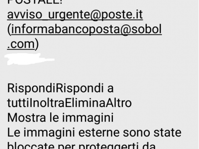 "La tua carta è stata BLOCCATA su richiesta della POLIZIA POSTALE!...": lo "Sportello dei Diritti" è un tentativo di truffa via sms o via posta elettronica