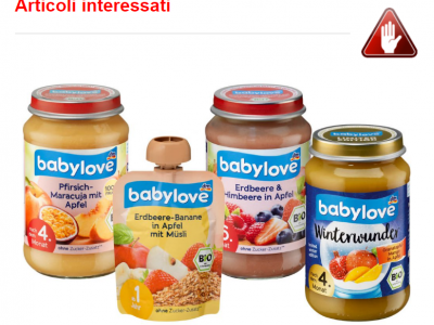 Aflatossina negli alimenti per bambini "babylove"