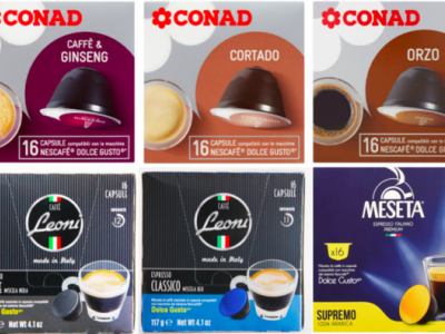 Nuovo maxi richiamo di capsule compatibili Dolce Gusto: coinvolti Conad, Caffè Leoni e Meseta. 