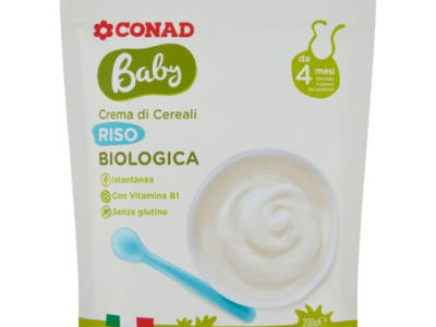 Eccesso di arsenico, richiamati tre lotti crema di riso biologica per bambini venduta da Conad