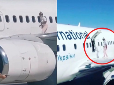 Passeggera apre sportello e cammina sull’ala di un aereo appena atterrato perché aveva caldo  - VIDEO 