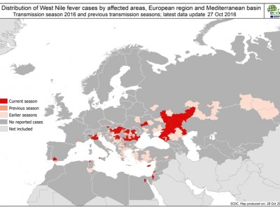 febbre nilo aggiornamento mappa 28.10.16