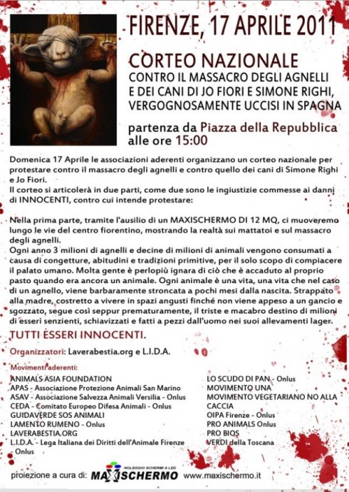 Corteo Nazionale contro il massacro degli agnelli e per Simone Righi
