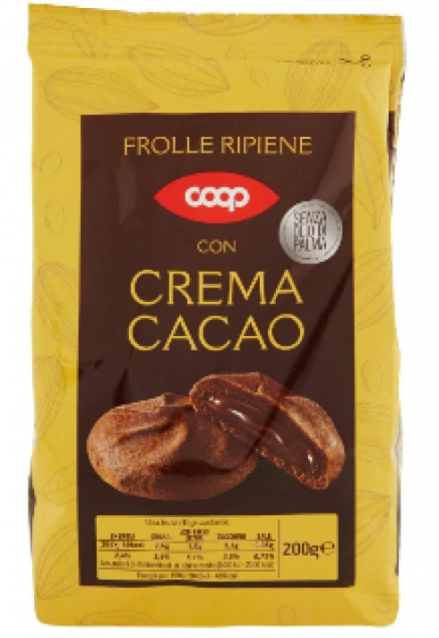 Allergene non dichiarato: COOP richiama il prodotto FROLLE RIPIENE CON CREMA AL CACAO