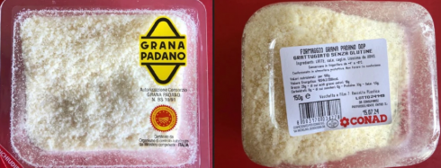 Possibili corpi estranei di plastica in un lotto di Grana Padano DOP grattugiato