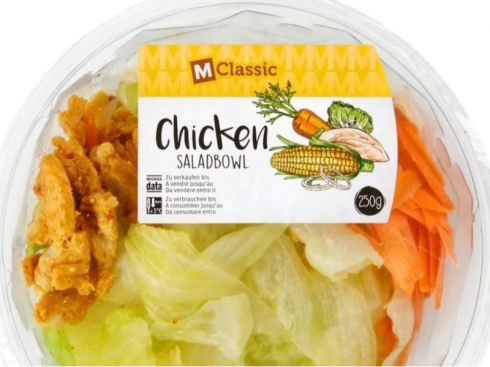 Listerie in insalata di pollo M-Classic Saladbowl Chicken. 