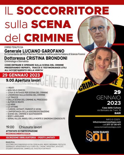 Il soccorritore sulla scena del crimine