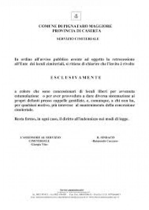 manifesto Comune Pignataro Maggiore