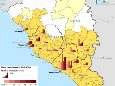 mappa ebola africa occidentale