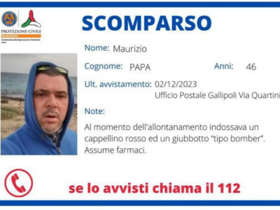 Chi l’ha visto? Maurizio Papa, 46 anni, si è allontanato da casa sabato 2 dicembre e non ha fatto più rientro