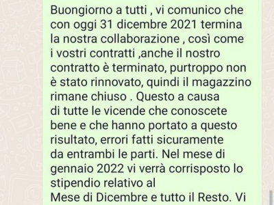 "Buon anno, da oggi rimanete tutti a casa": licenziati con un messaggio whatsapp la notte di Capodanno 90 operai dell’Interporto Bologna.