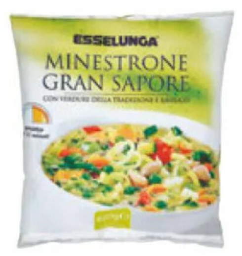 Allerta alimentare, richiamato Minestrone Gran Sapore Esselunga surgelato per rischio allergene