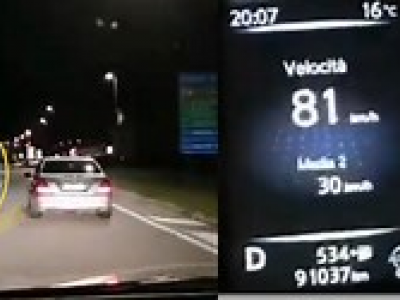 Monopattino truccato sfreccia di notte: la folle corsa del monopattino a 90 km all'ora - VIDEO