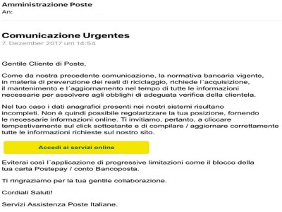 poste italiane post pay truffe