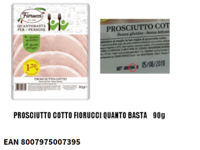 Listeria nel PROSCIUTTO COTTO QUANTO BASTA FIORUCCI x2. COOP fa scattare il richiamo. 