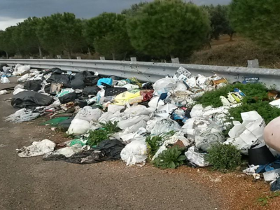 Rifiuti abbandonati lungo la tangenziale e sulle piazzole di sosta. 