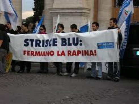 strisce blu