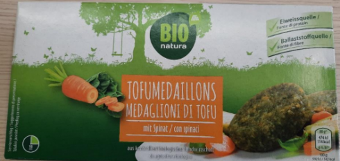 Bacillus Cereus nel Bio Tofu Medaillons mit spinat di Natur Aktive