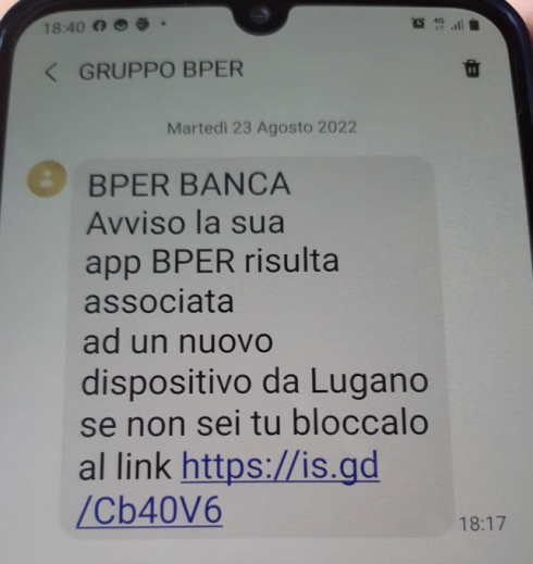 Truffe online: smishing ai danni dei correntisti di BPER Banca