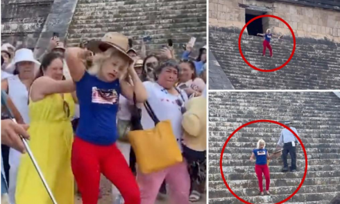 Una turista scala la sacra piramide Maya di Kukulkan, quasi linciata dalla folla quando è scesa - VIDEO