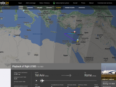 Fumo nella cabina di pilotaggio sopra il Mediterraneo, aereo della  El Al proveniente da Tel Aviv e diretto a Roma Fiumicino costretto a un atterraggio d'emergenza a Larnaca (Cipro). 