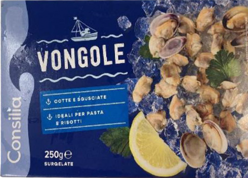 Salmonella nelle vongole sgusciate precotte e surgelate ad alta pericolosità per la salute umana