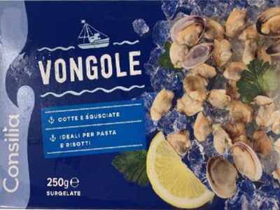 Salmonella nelle vongole sgusciate precotte e surgelate ad alta pericolosità per la salute umana