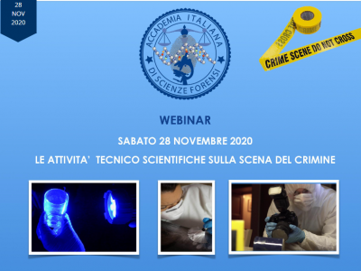 WEBINAR - Le attività tecnico-scientifiche sulla scena del crimine