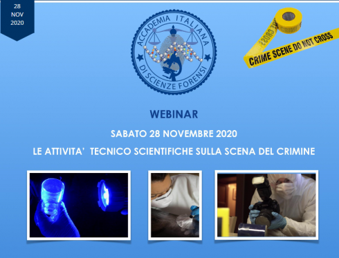 WEBINAR - Le attività tecnico-scientifiche sulla scena del crimine